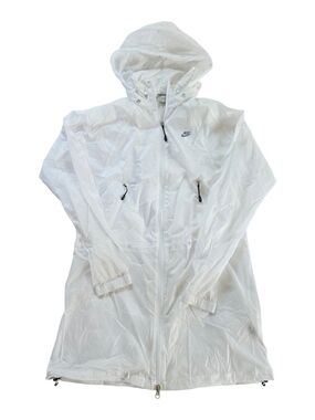 Nike White Hooded Windbreaker Parka Jacket - Women's